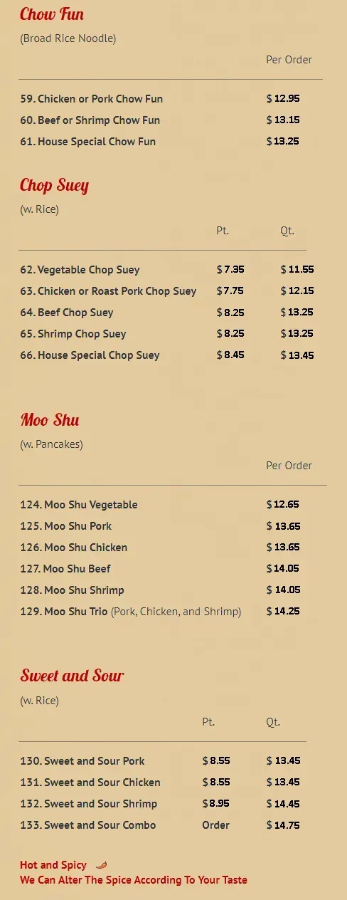 Noodles and Rice Dishes