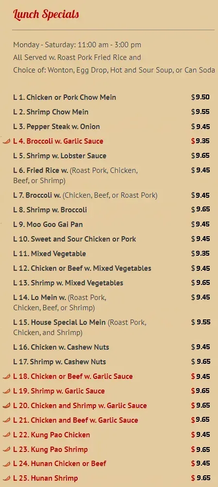 Lunch Specials