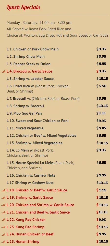 Lunch Specials
