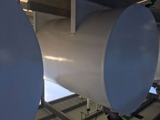 White painted cylindrical ventilation duct.
