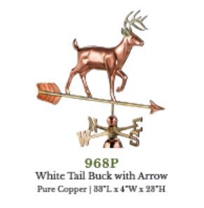 whitetail buck with arrow weather vane