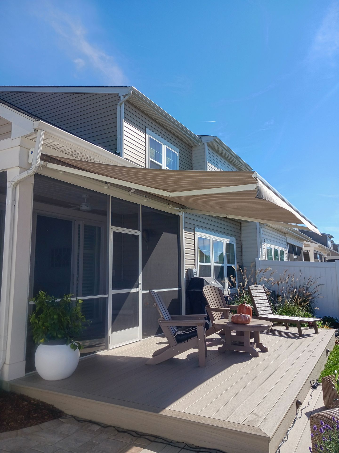 Backyard awning