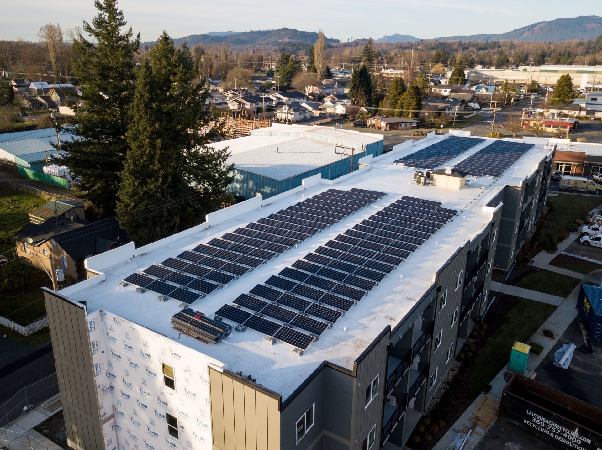 a roof with a lot of solar panels on it