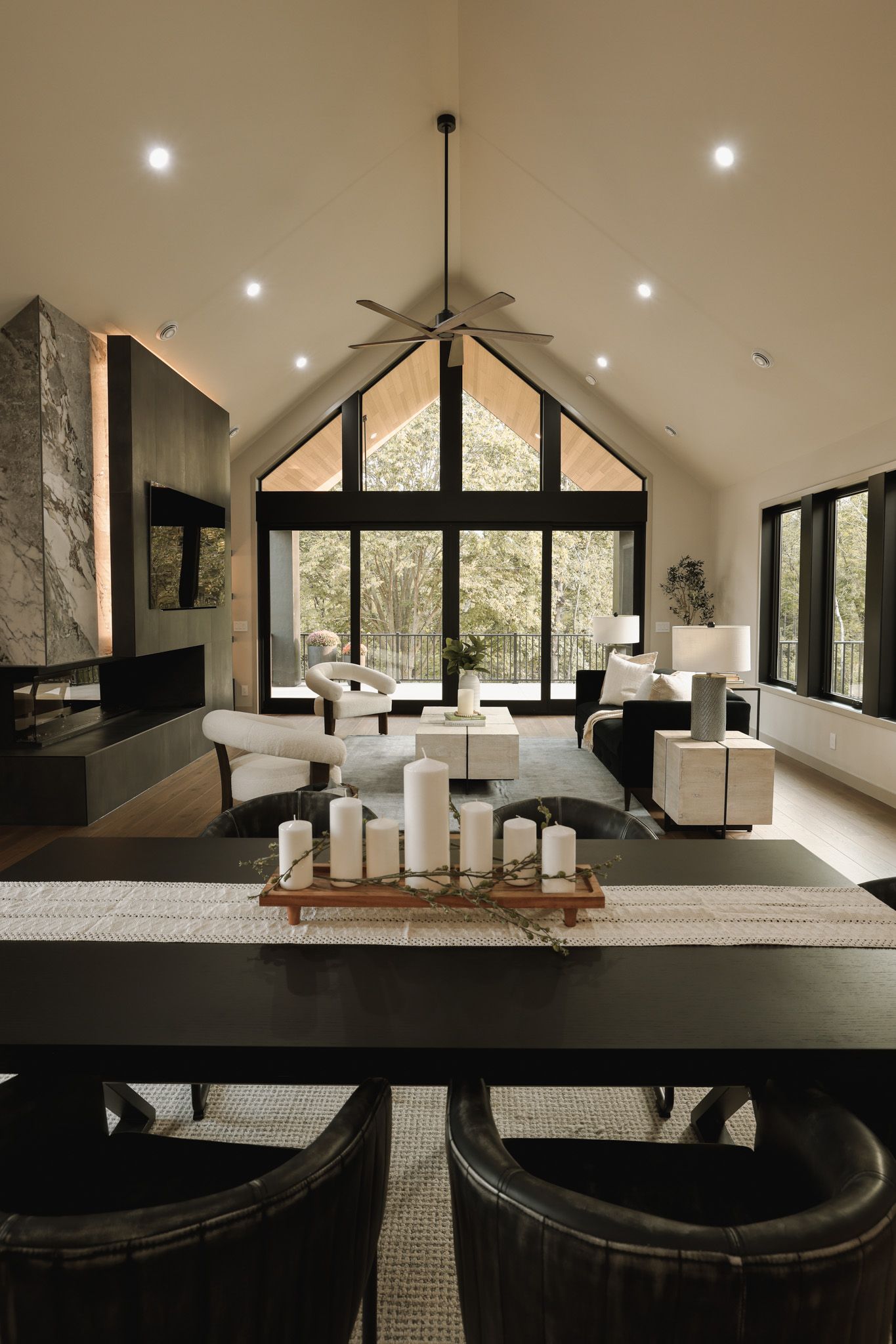 A large kitchen with a large island and stools.