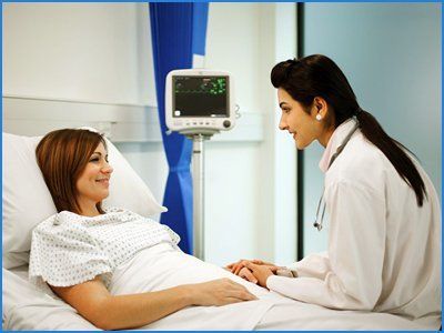 Doctor checking lady patient