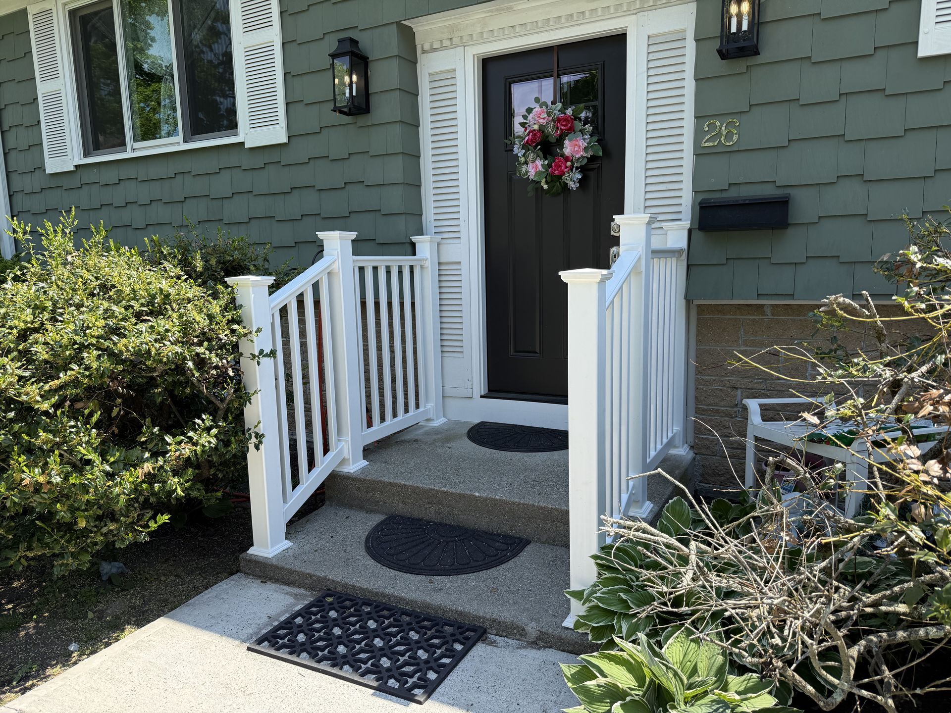 White Step Railing 