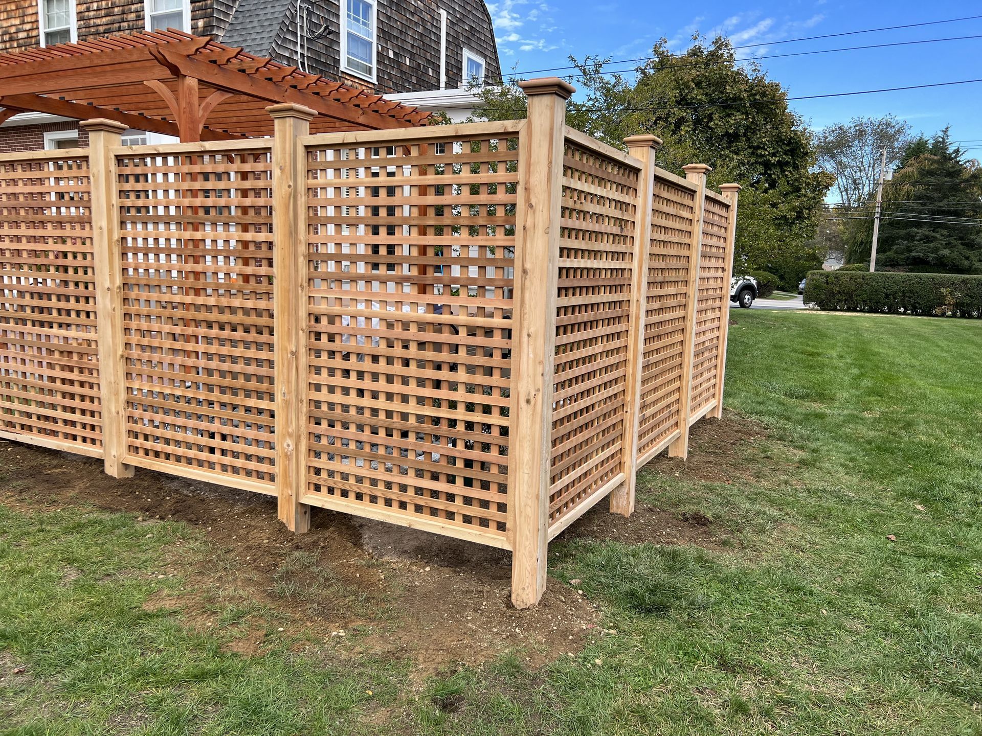 6x4 lattice section on 5x5 cedar