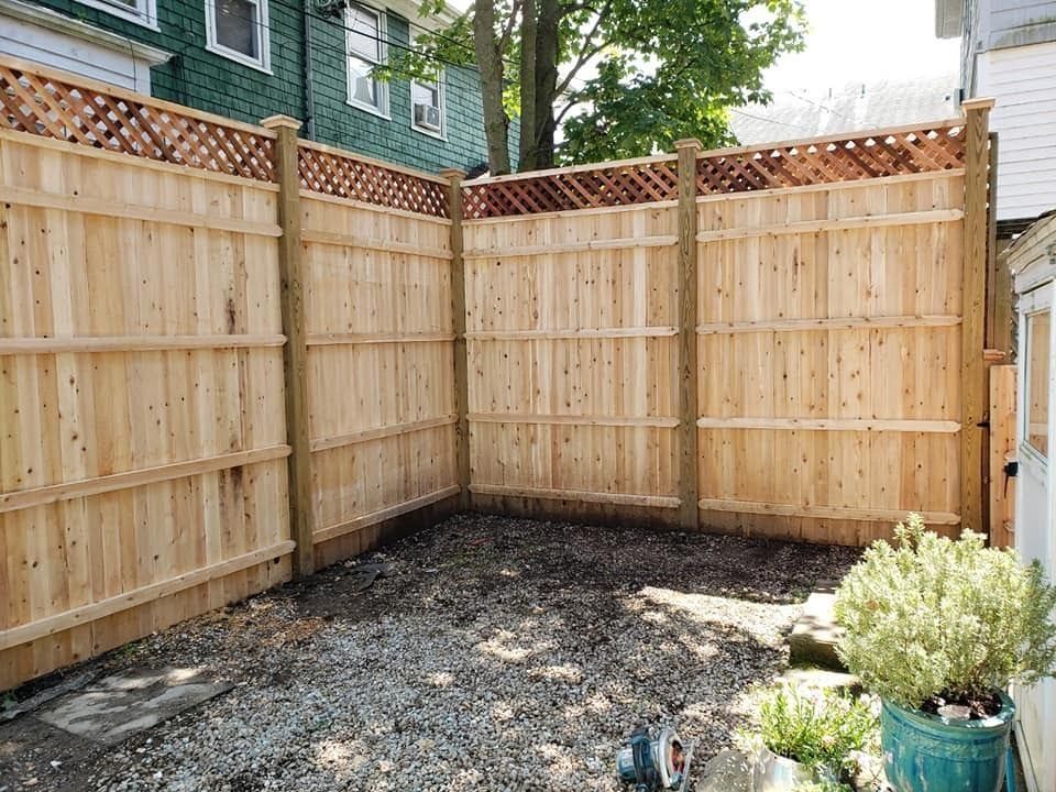 7+1 flat board with diagonal lattice on 5x5 cedar post