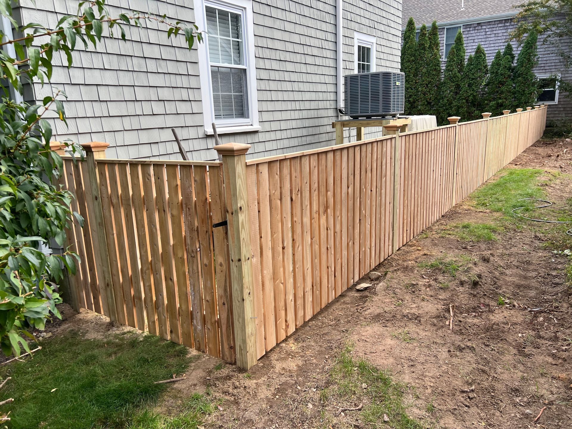Spaced flat board with thin cap on 5x5 cedar