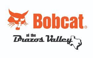 The bobcat of the brazos valley logo is orange and white.