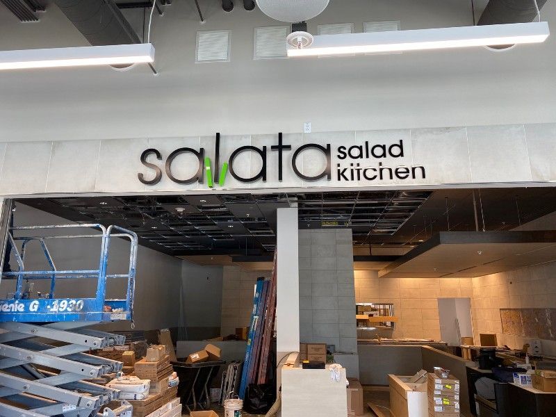 A salad kitchen is being built in a building