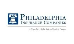 Philadelphia Insurance Companies logo, featuring a blue Liberty Bell icon and company name.