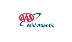 AAA Mid-Atlantic logo. Red AAA letters in oval with blue swoosh and Mid-Atlantic text.