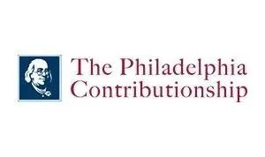 Logo of The Philadelphia Contributionship with Benjamin Franklin's portrait and burgundy text.