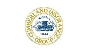 Cumberland Insurance Group logo with a train and text on a gold circular emblem.