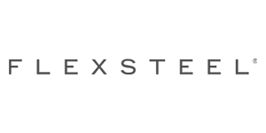 Flexsteel logo in dark gray font on white background.