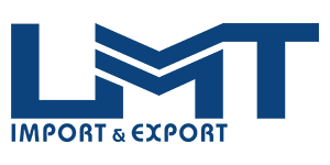 Logo of “LMT Import & Export” in blue letters.