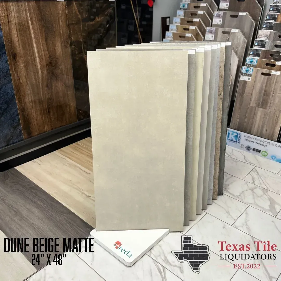 A display of Dune Beige Matte 24