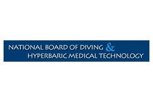 Blue banner with white text reading “National Board of Diving & Hyperbaric Medical Technology”