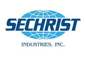 Sechrist Industries, Inc. logo in blue with globe graphic