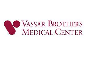 Vassar Brothers Medical Center logo in burgundy on a white background