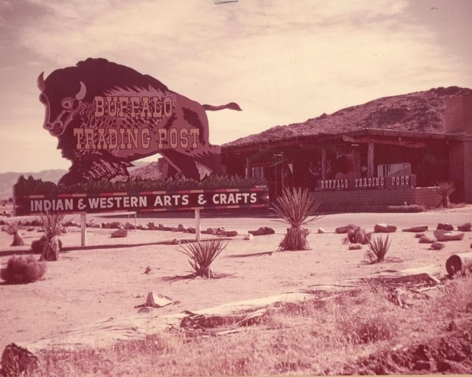 The buffalo trading post is located in the desert.