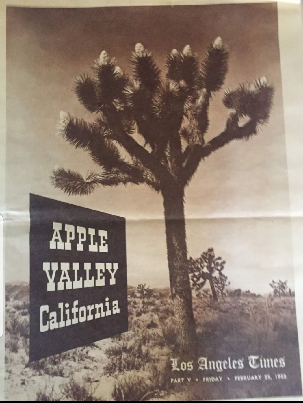 A newspaper article about apple valley california.
