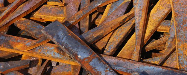 rusted iron steel bars