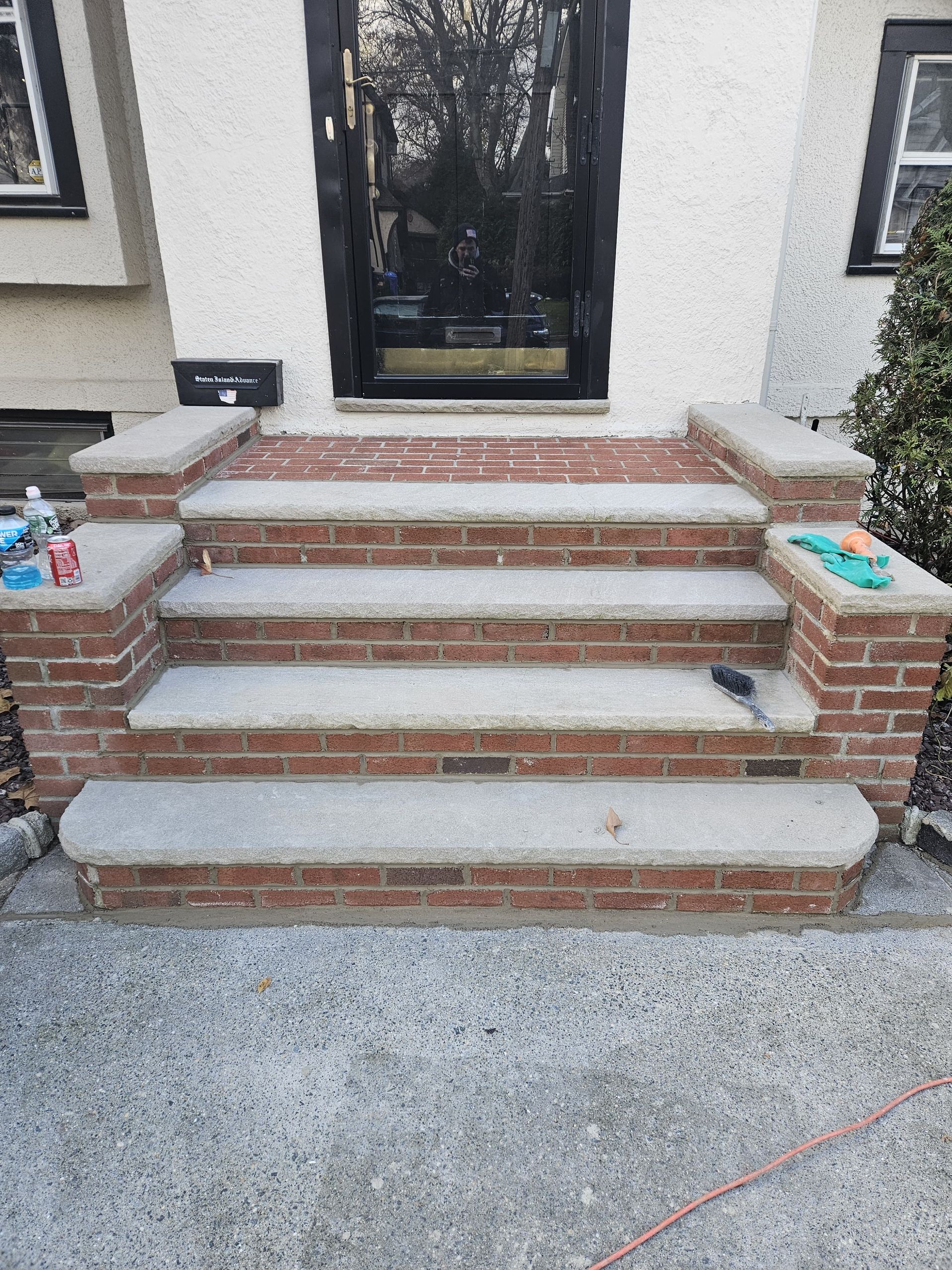 red brick outdoor stairs
