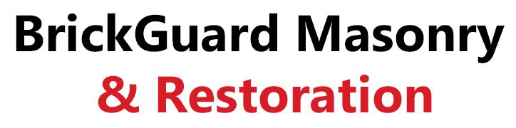 BrickGuard Masonry & Restoration, black text over red.