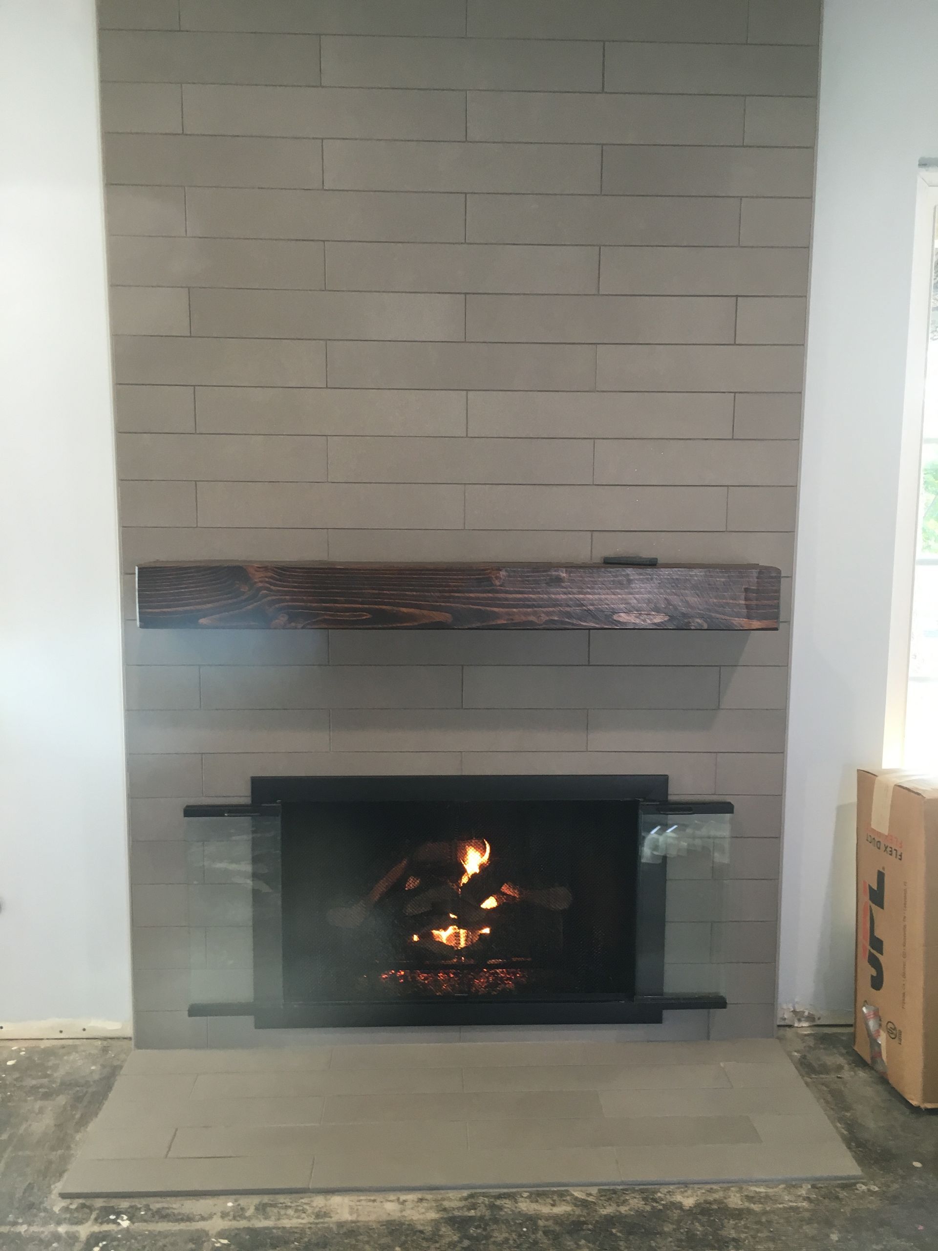 Newly renovated fireplace.