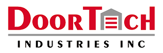 DoorTech Industries Inc. logo in red and gray on a white background