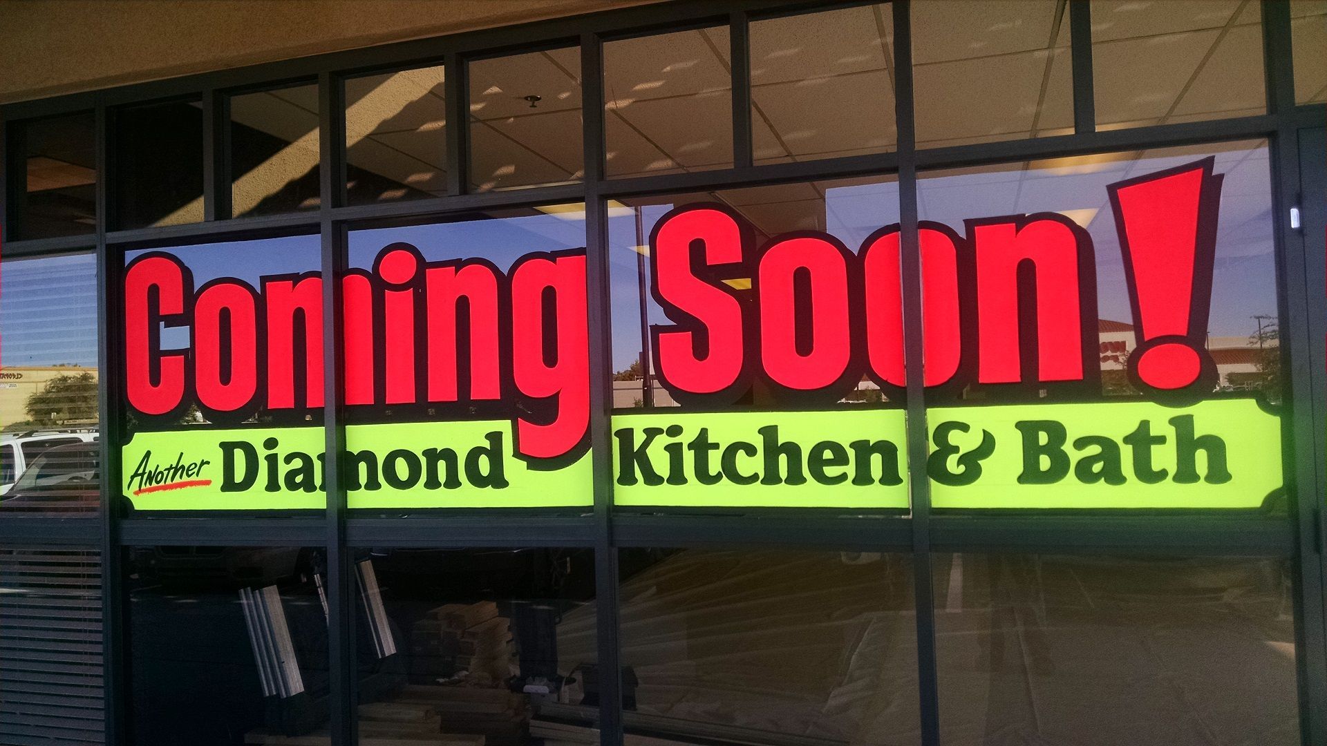 A store front with a sign that says coming soon