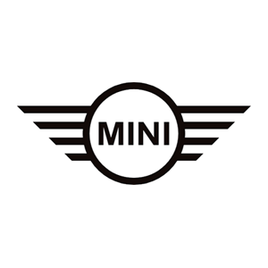 MINI logo with black wings and circle on white background
