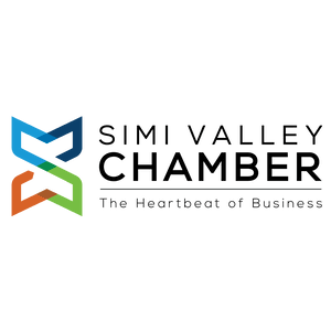 Simi Valley Chamber logo with blue, green, and orange abstract mark and tagline “The Heartbeat of Business”