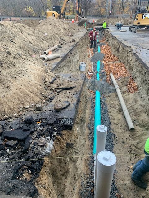 Water line being burried