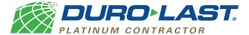 DURO-LAST Platinum Contractor logo in blue and green with a stylized green globe icon