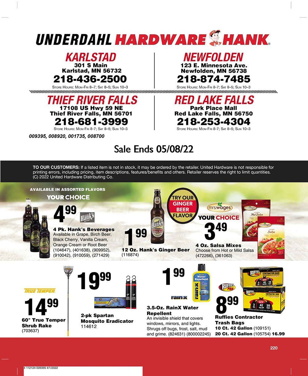Underdahl Hardware Promotions Newfolden, MN