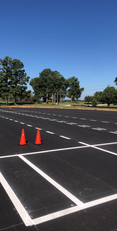 Parking lot striping