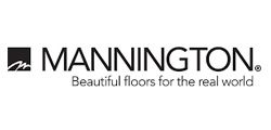 Mannington logo: black square with a design, text 