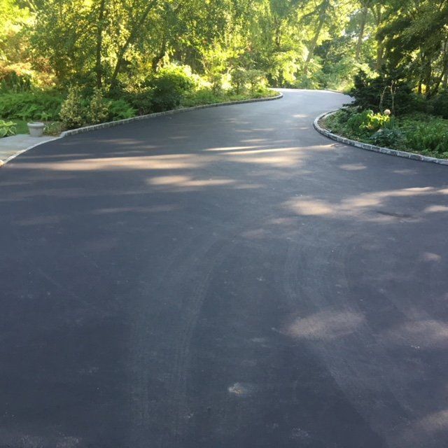 a road with trees and bushes