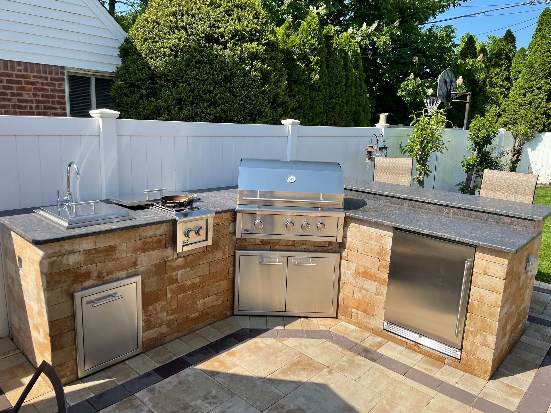 A kitchen with a patio