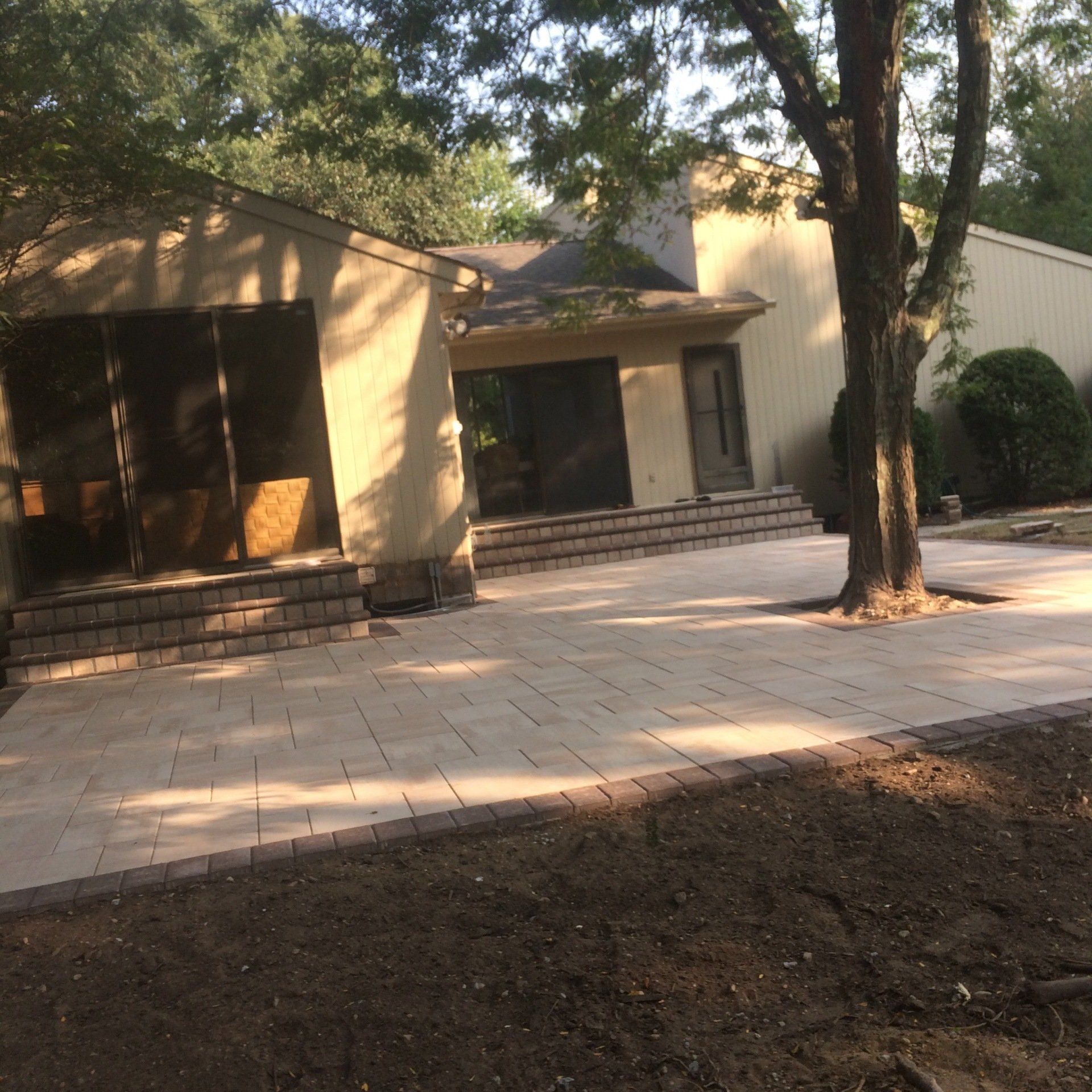 a house with a tree in the back yard