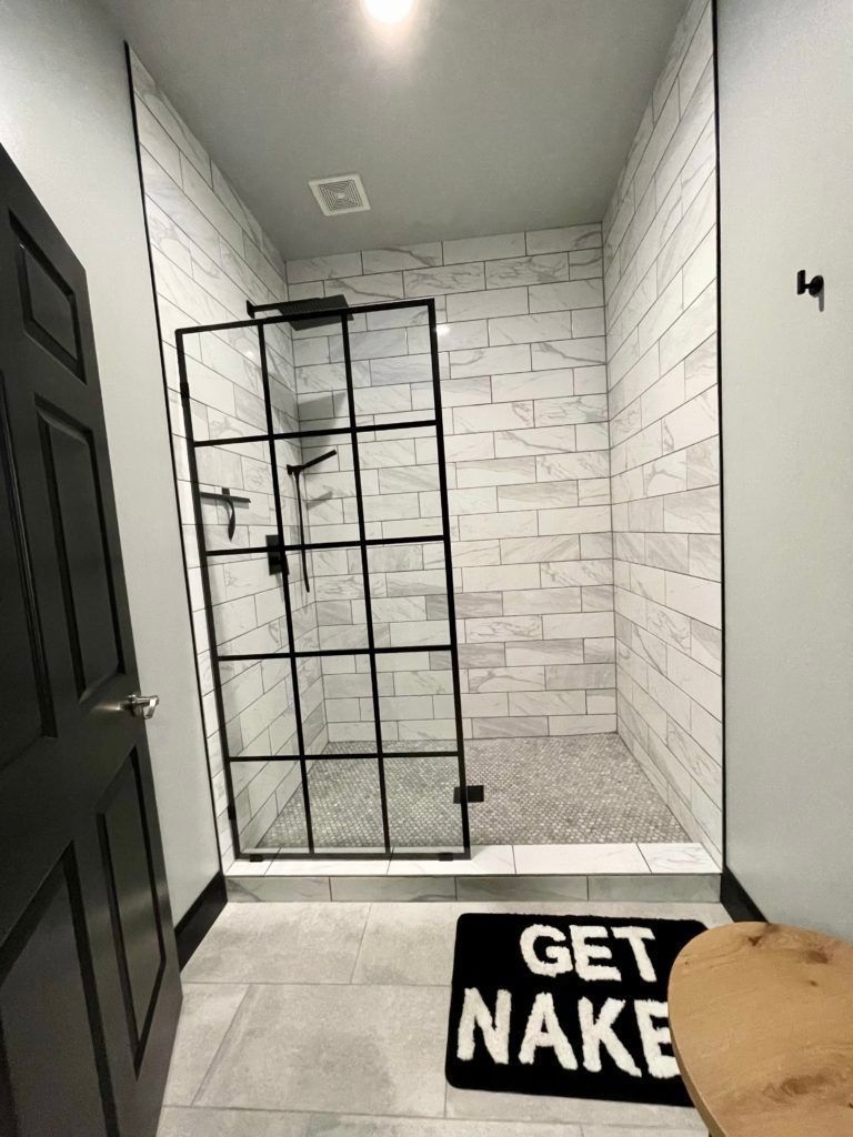 The gym shower room.