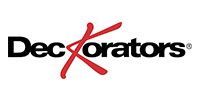 The DecKorators brand logo featuring black text with a stylized red letter
