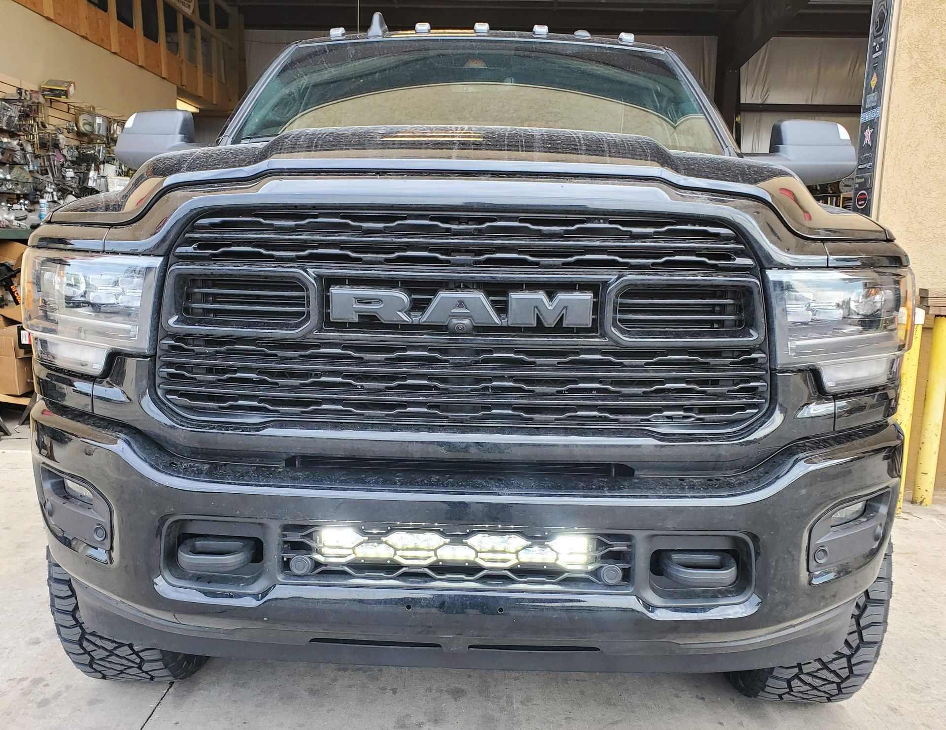 Ram truck with lights on