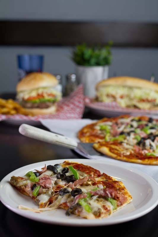 Pizza, burgers and subs