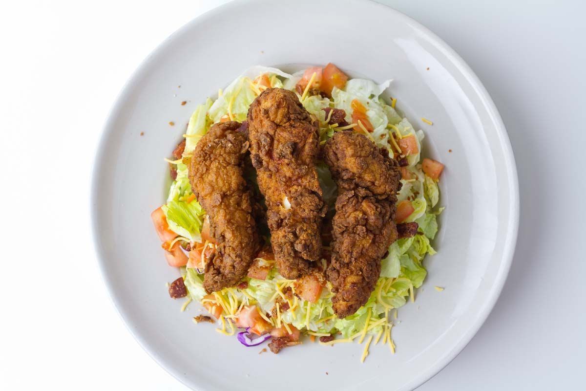 3 pcs chicken with salad