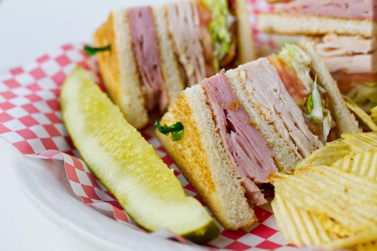 Club sandwich and chips
