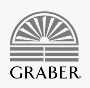 Graber logo with a sunburst design and horizontal lines above the company name.